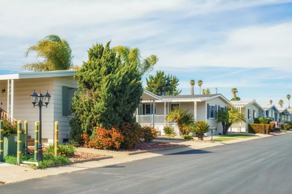 View of mobile home park in Oceano, California